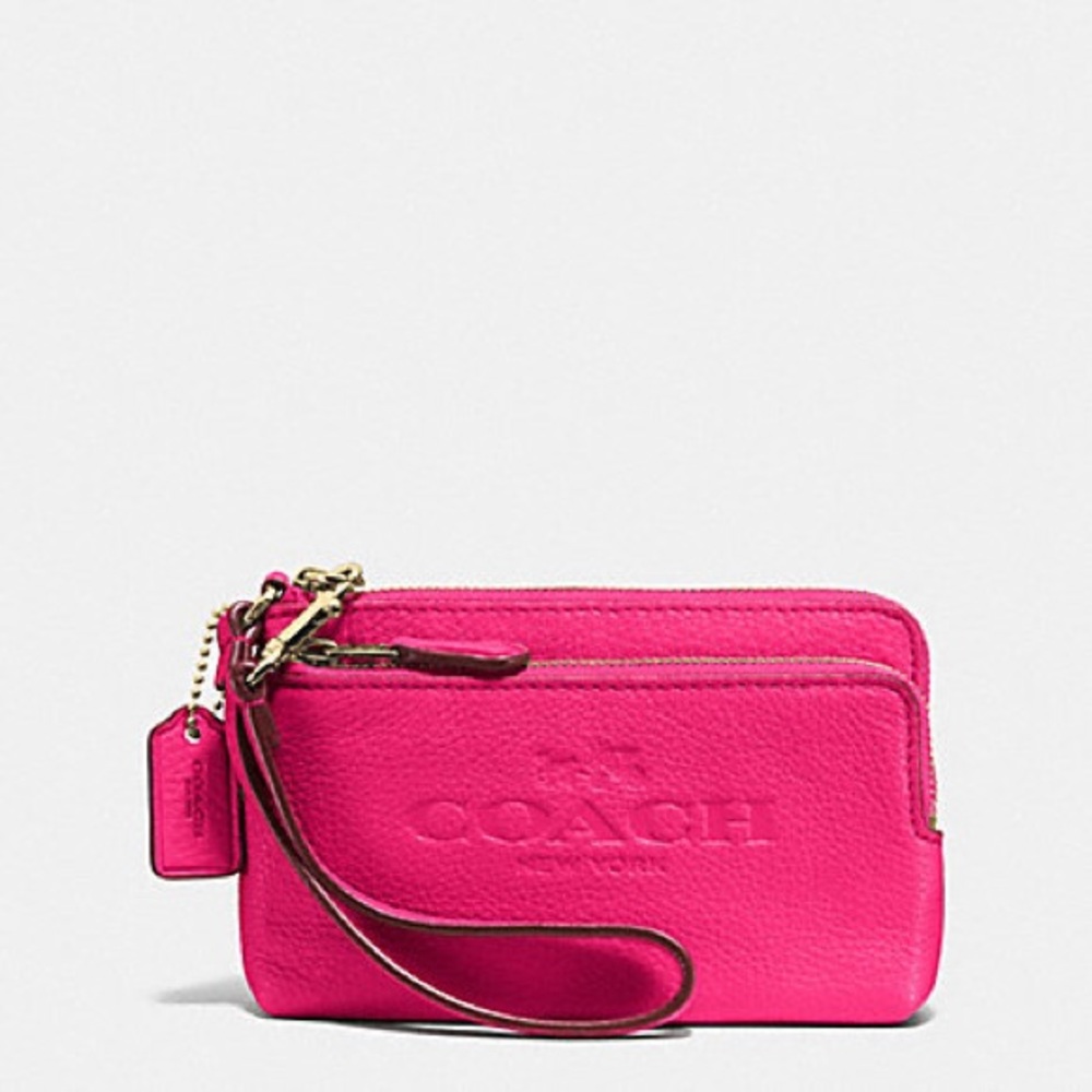 Coach hot pink wristlet